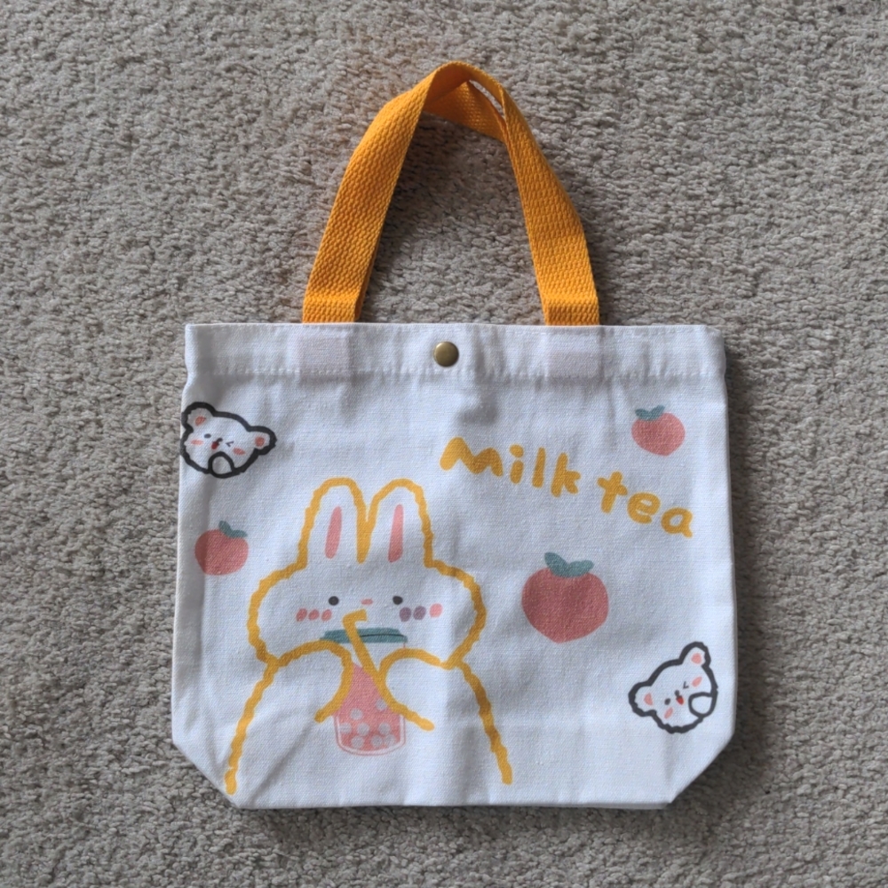 Mini tote bag - bunny milk tea